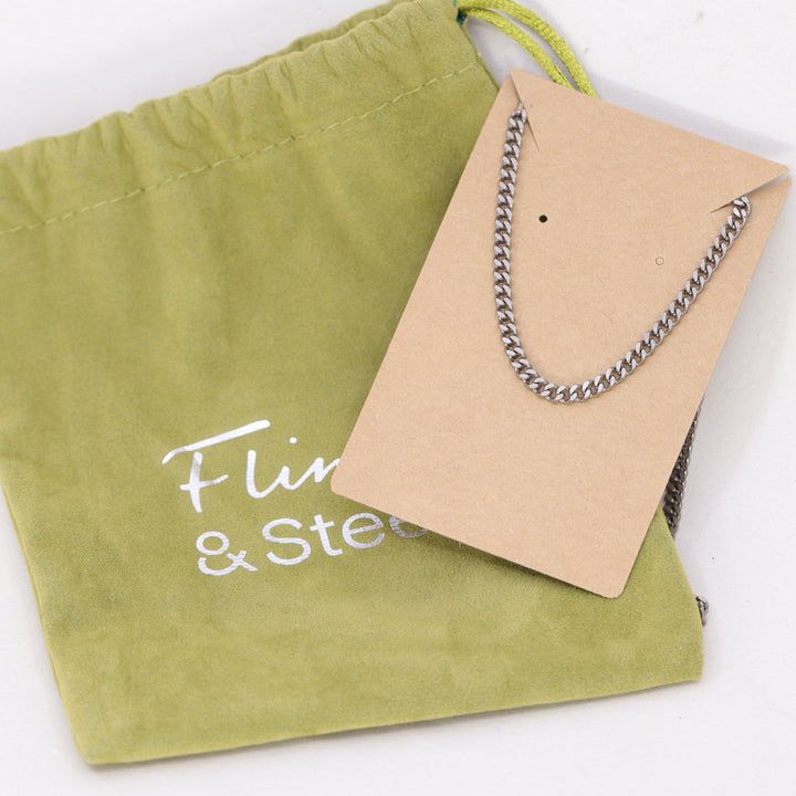 Titanium Flat Filed Curb Neck Men's/Unisex Chain - Made-to-Order Gifts/Merch