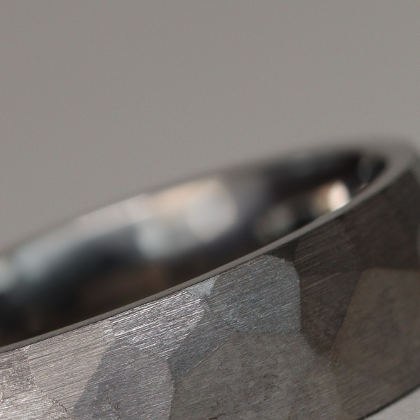 Hammered Effect Titanium Wedding Ring - The Rivelin Valley Titanium Rings