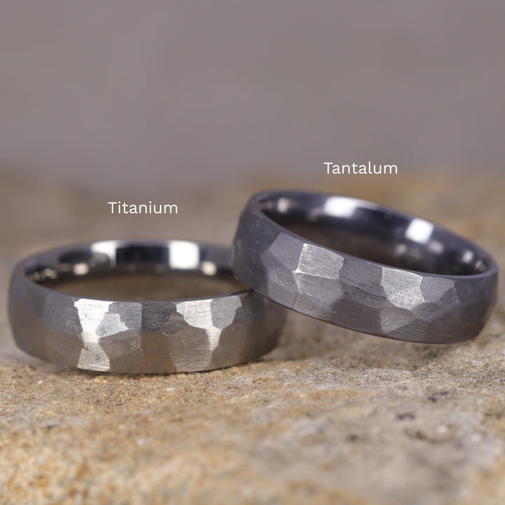 Tantalum Hammered Effect Wedding Ring - The Rivelin Valley Tantalum Rings