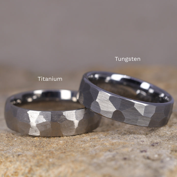 Titanium Hammered Effect Wedding Ring - The Rivelin Valley Titanium Rings