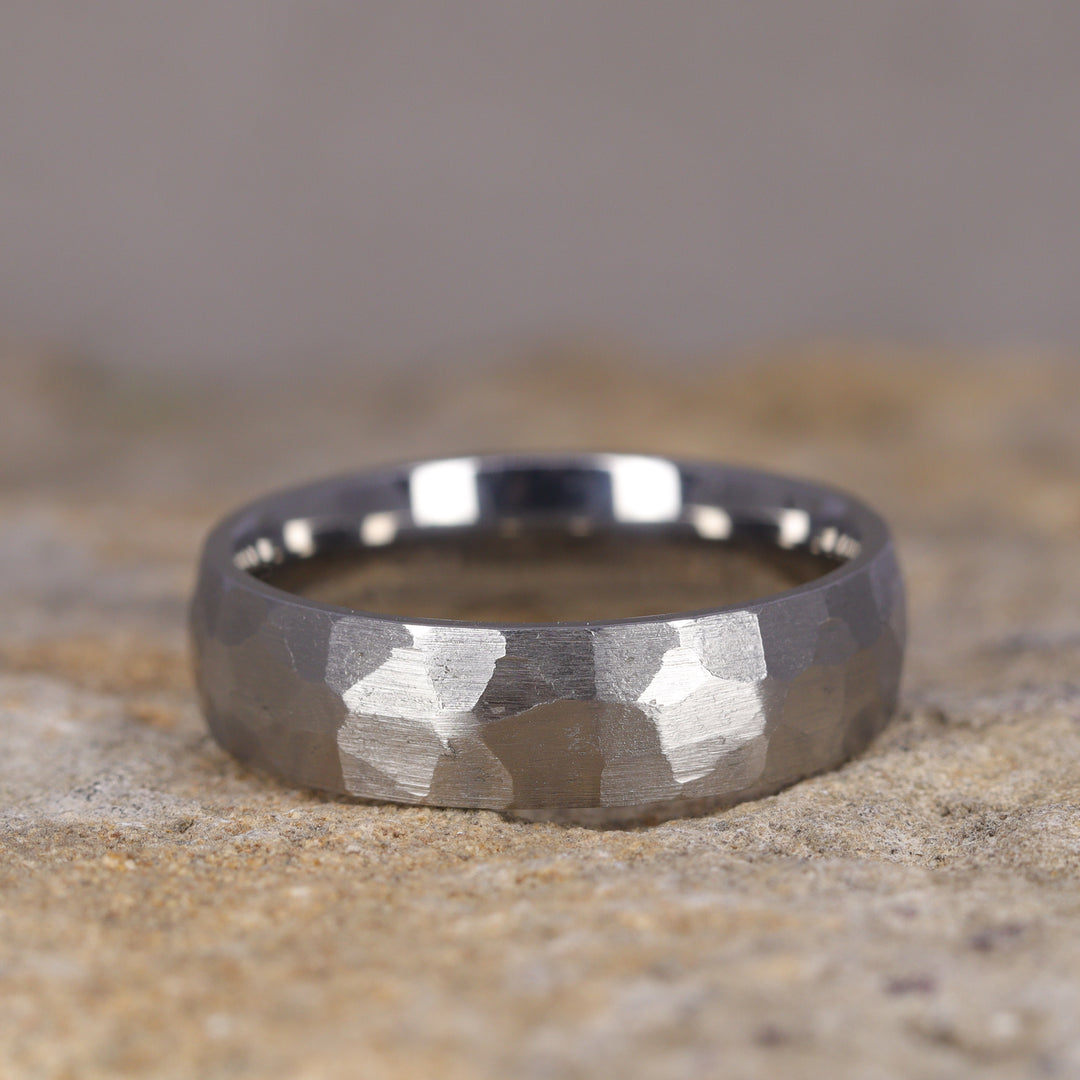 Titanium Hammered Effect Wedding Ring - The Rivelin Valley