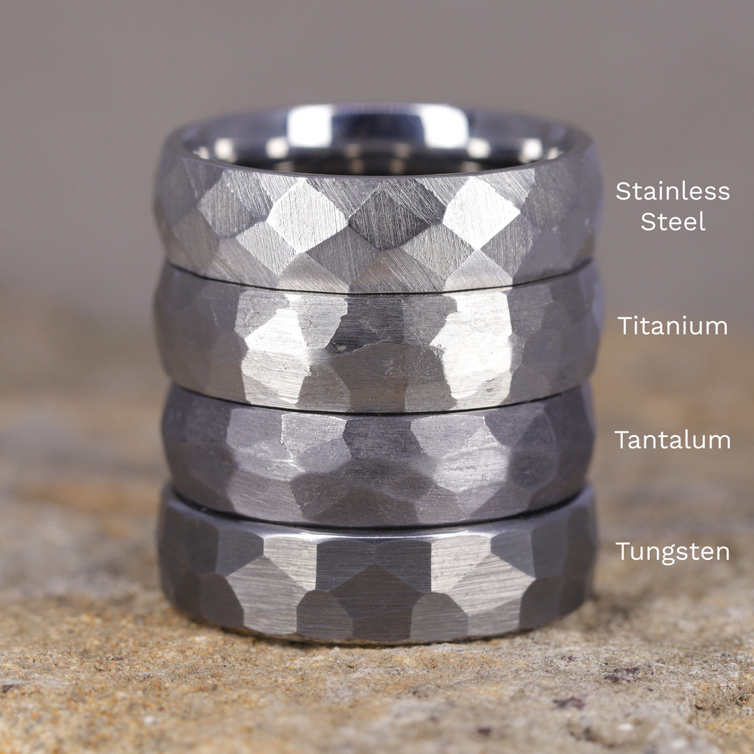 Tantalum Hammered Effect Wedding Ring - The Rivelin Valley Tantalum Rings