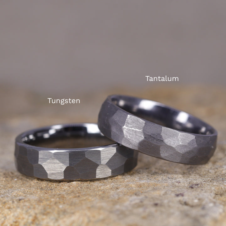 Tantalum Hammered Effect Wedding Ring - The Rivelin Valley Tantalum Rings