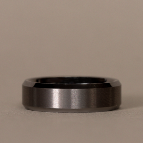 Bevelled Edge Tungsten Wedding Ring - The Crookes Valley Ring Tungsten Rings