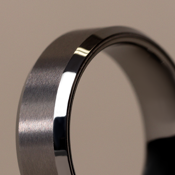 Bevelled Edge Tungsten Wedding Ring - The Crookes Valley Ring Tungsten Rings