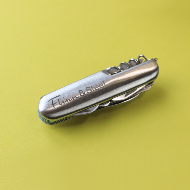 Reyt Good Gifts | Flinn & Steel Gift Bundle - Stainless Steel Multi-Tool Knife & 6oz Hipflask Gifts/Merch