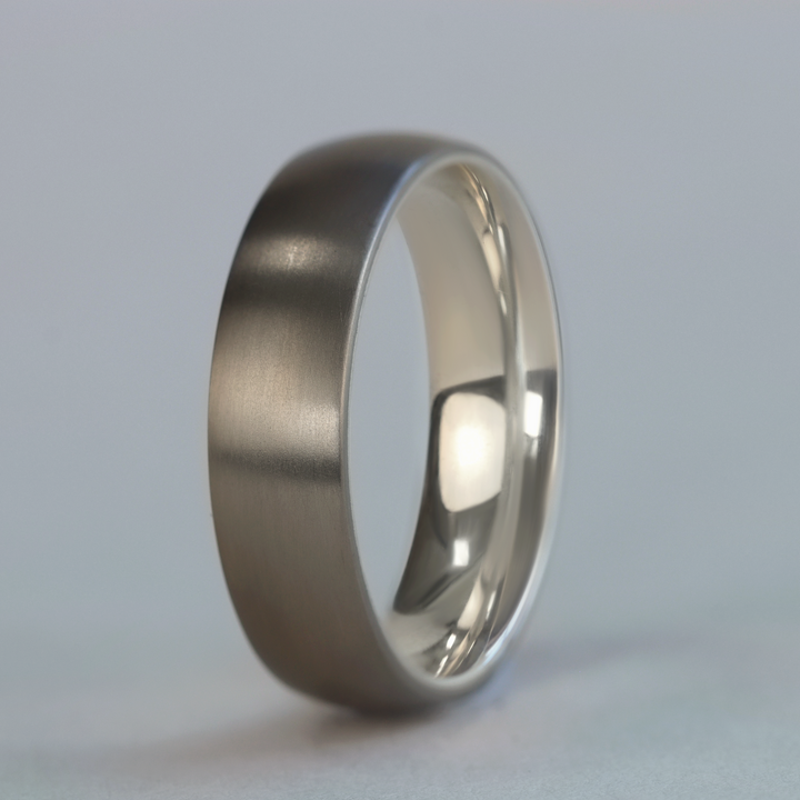 Rose or Yellow Gold Inside Wrap Titanium Wedding Ring - The Ladybower - Made-to-Order Titanium Rings