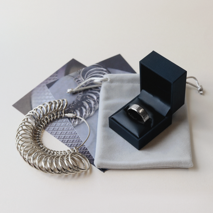 Slim Matt/Satin 9ct White Gold Wedding Ring - The Winter Gardens - Ready-to-Wear Precious Metal Rings