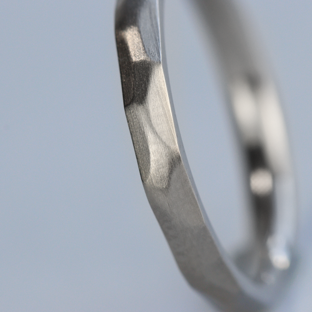 Slim Hammered Effect Stainless Steel Wedding Ring - The Beauchief Stainless Steel Rings