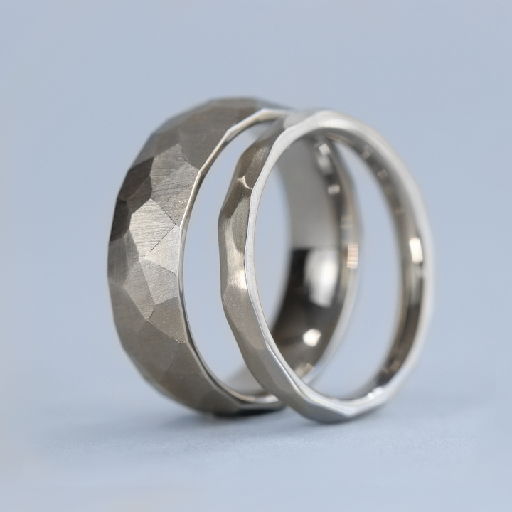 Slim Hammered Effect Stainless Steel Wedding Ring - The Beauchief Stainless Steel Rings