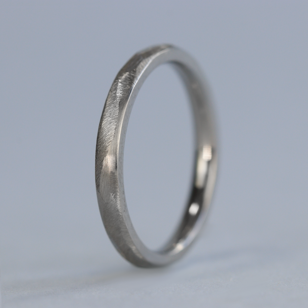 Slim Textured Effect Stainless Steel Wedding Ring - The Ecclesall Stainless Steel Rings
