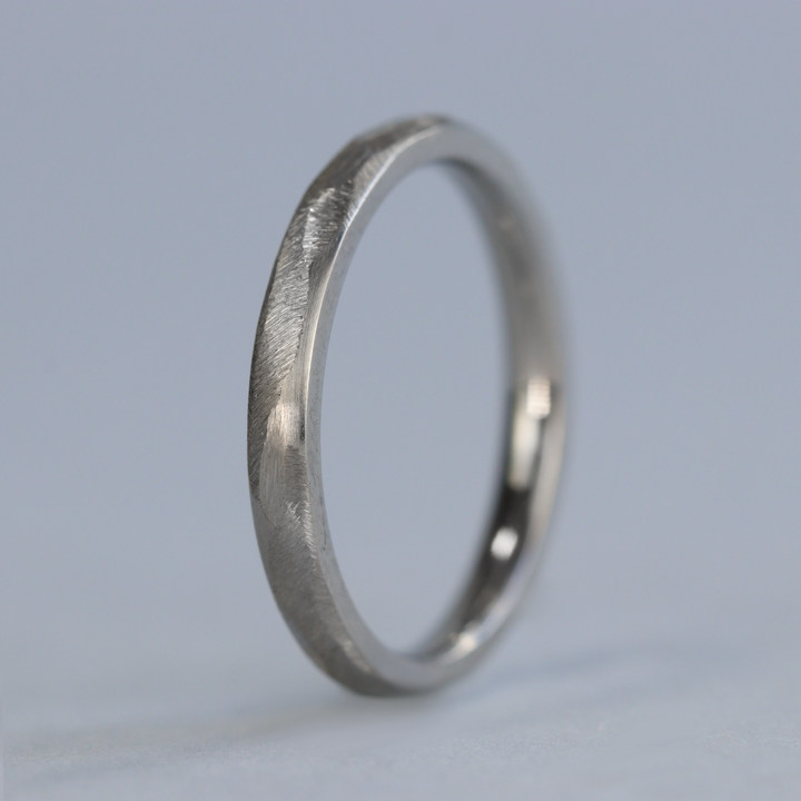 Slim Textured Effect Stainless Steel Wedding Ring - The Ecclesall Stainless Steel Rings