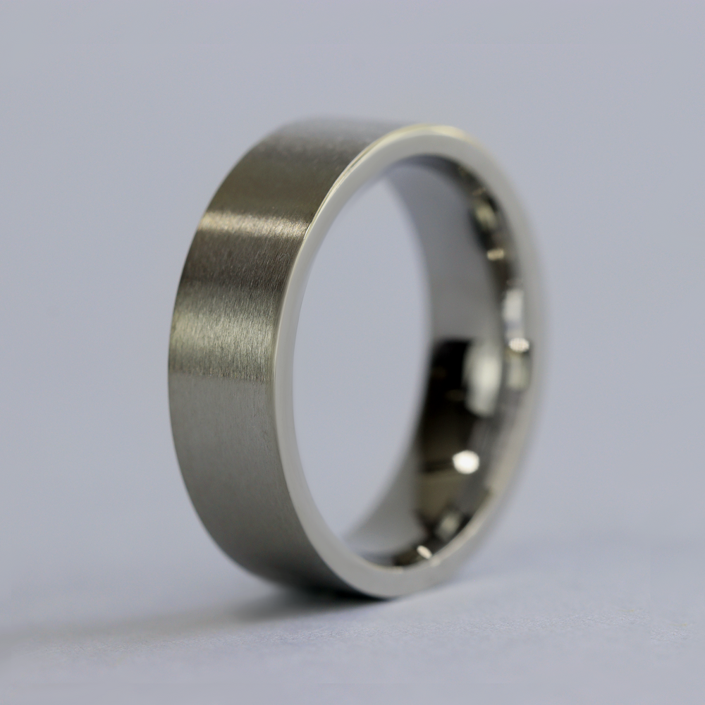 Flat Matt/Satin Stainless Steel Wedding Ring - The Norfolk Ring Stainless Steel Rings