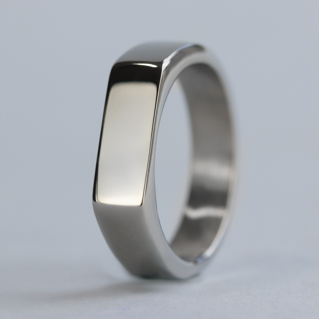 Mens stainless steel signet rings discount