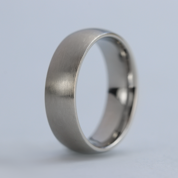 Matt/Satin Finish Court Shaped Stainless Steel Wedding Band - The Millhouses Ring Stainless Steel Rings
