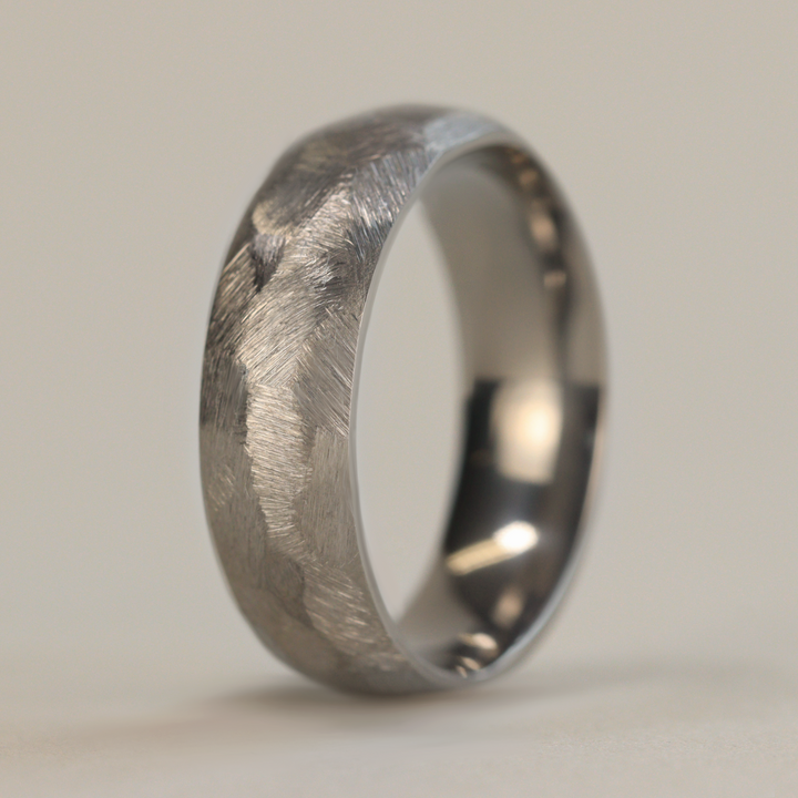 Rough Textured Effect Titanium Wedding Ring - The Bolehills – Flinn And ...