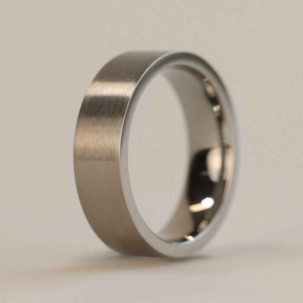 Flat Matt/Satin Titanium Wedding Ring - The Norfolk Ring Titanium Rings