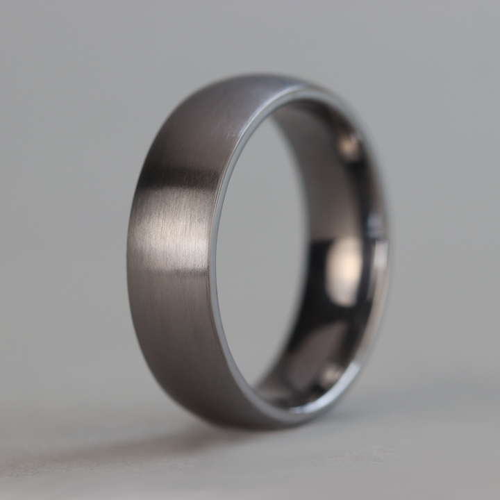 Matt/Satin Finish Court Shaped Tantalum Wedding Band - The Millhouses Ring Tantalum Rings