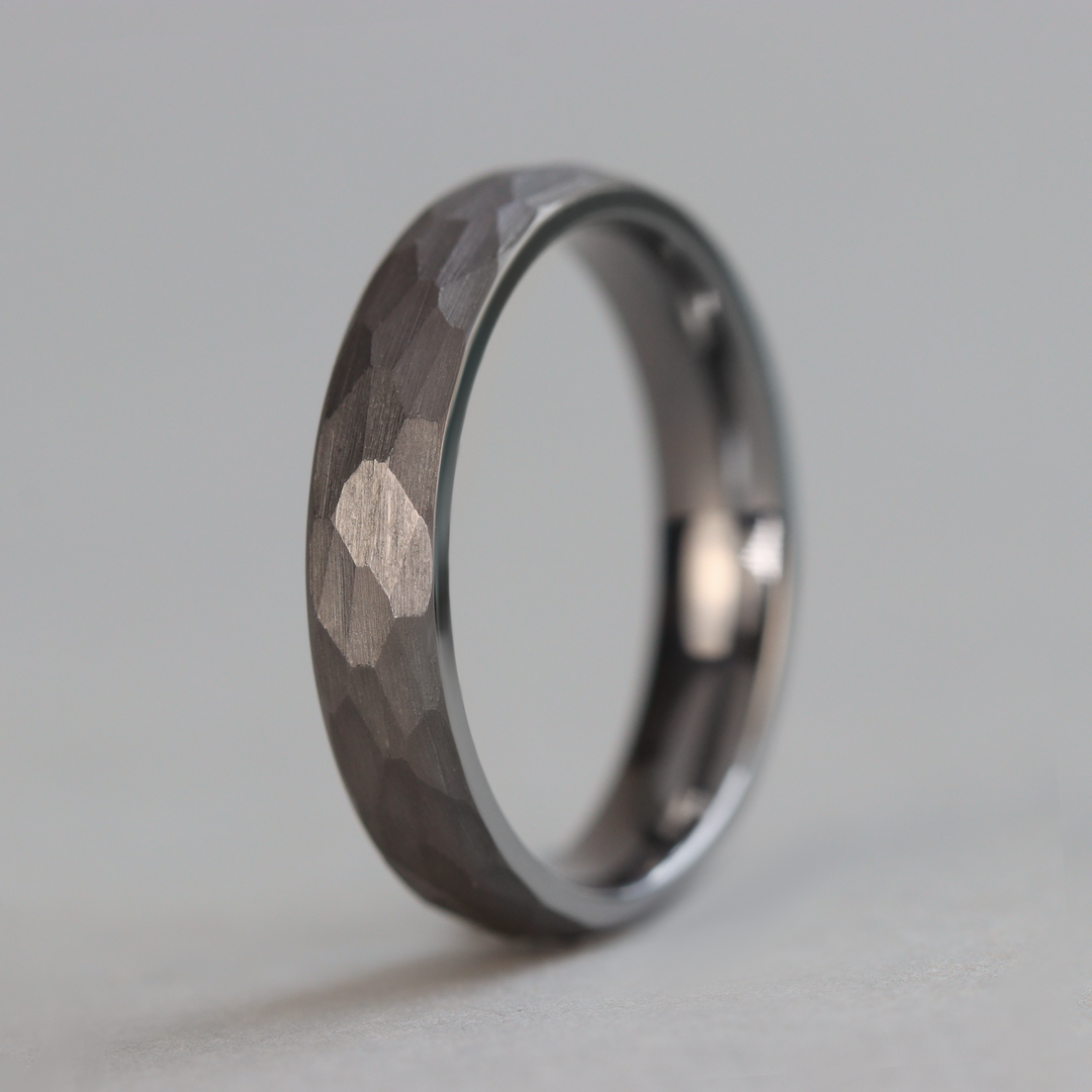 Hammered Effect Tantalum Wedding Ring - The Rivelin Valley Tantalum Rings
