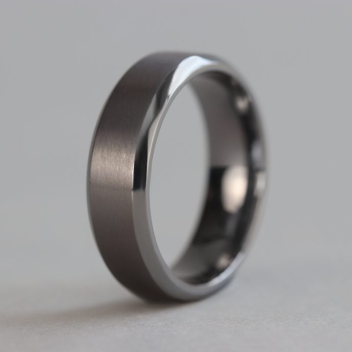 Bevelled Edge Tantalum Wedding Ring - The Crookes Valley Ring Tantalum Rings
