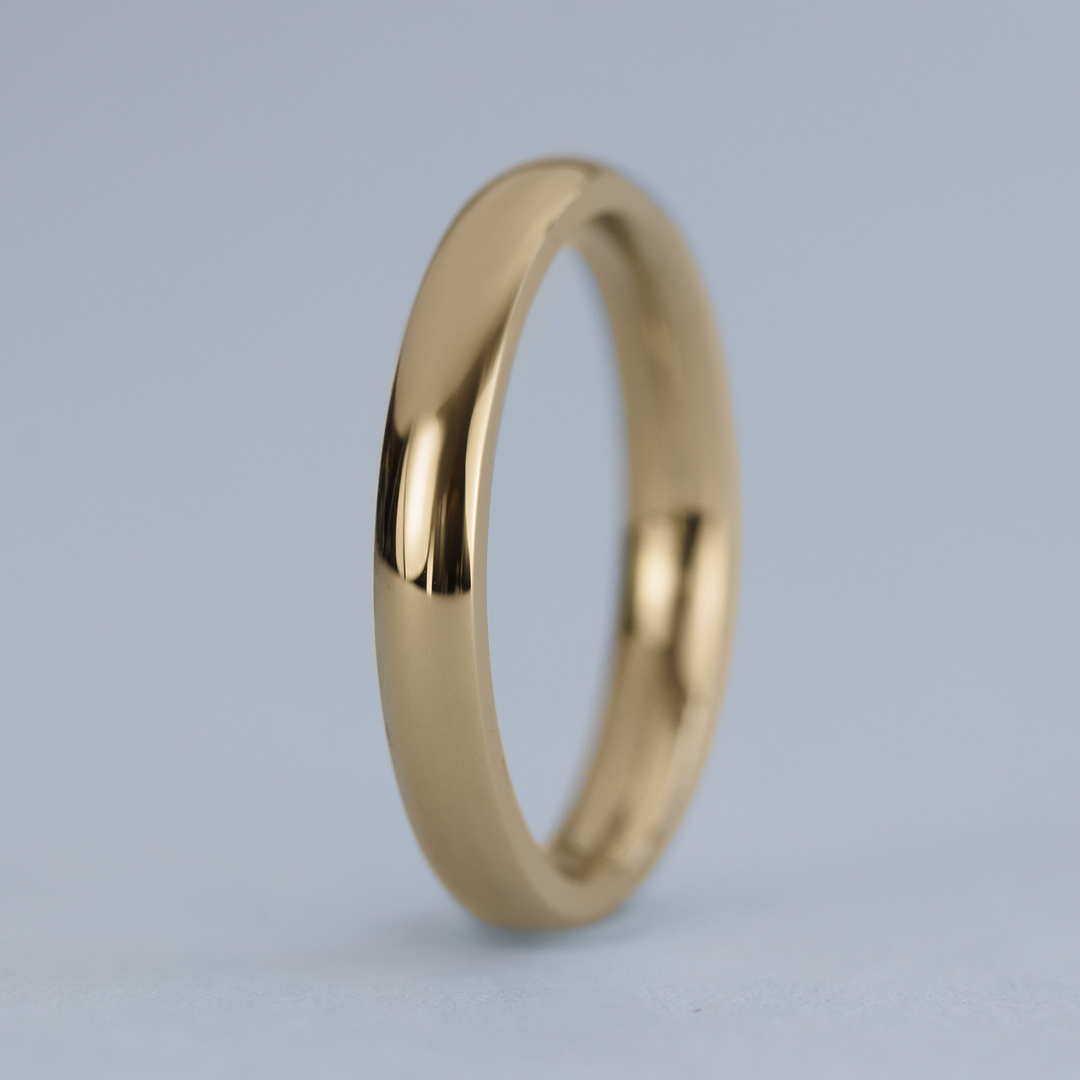 Slim Polished Precious Metal Wedding Ring - The Bingham - Made-to-Order Stainless Steel Rings