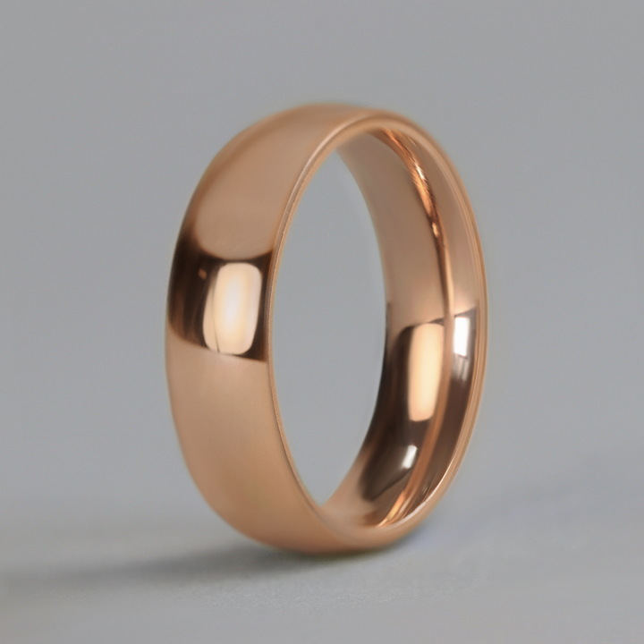 Polished Light Court Shaped Precious Metal Wedding Band - The Ruskin Green Ring - Made-to-Order Precious Metal Rings