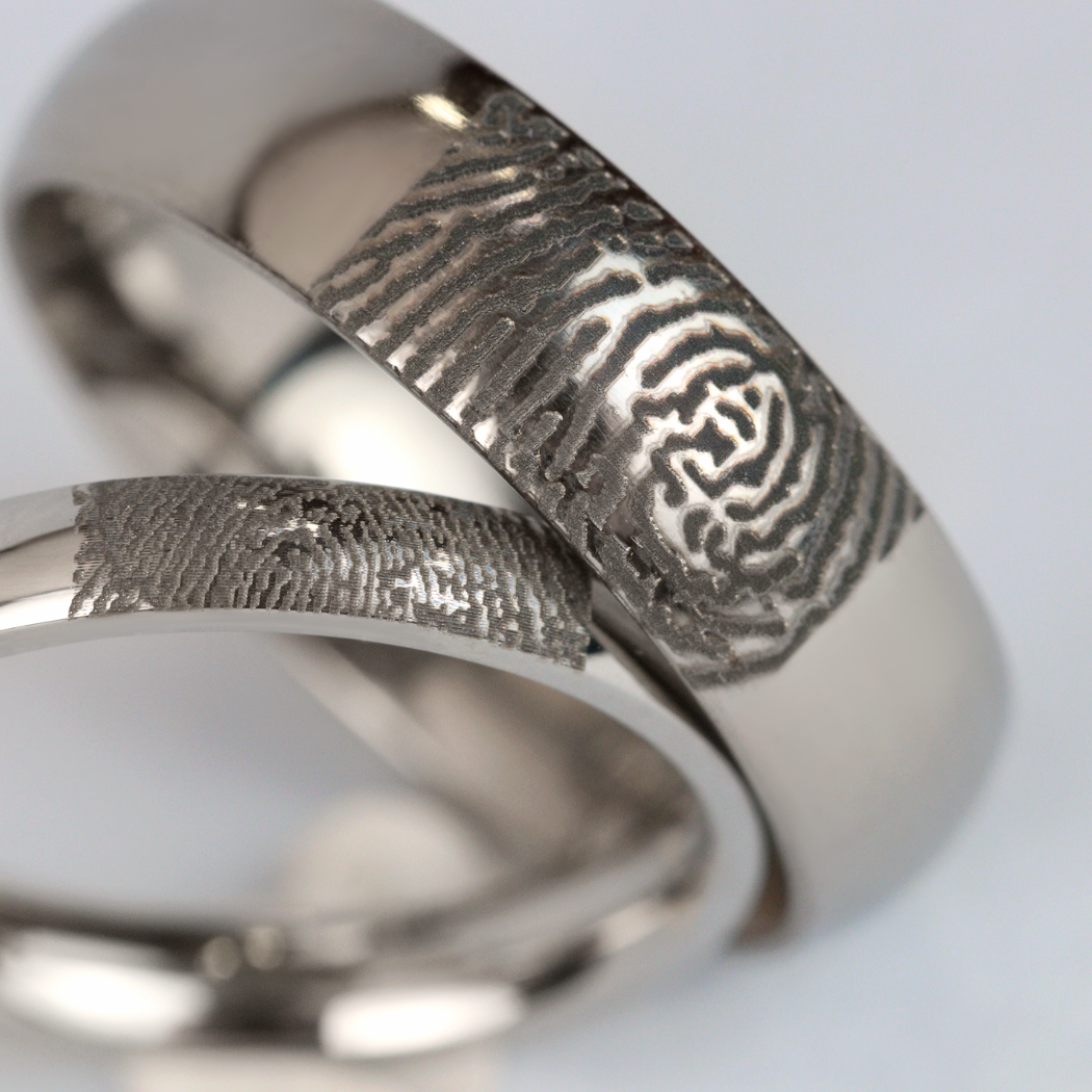 Personalised Fingerprint Ring - The Ruskin 2.0 Polished Stainless Steel Ring Stainless Steel Rings