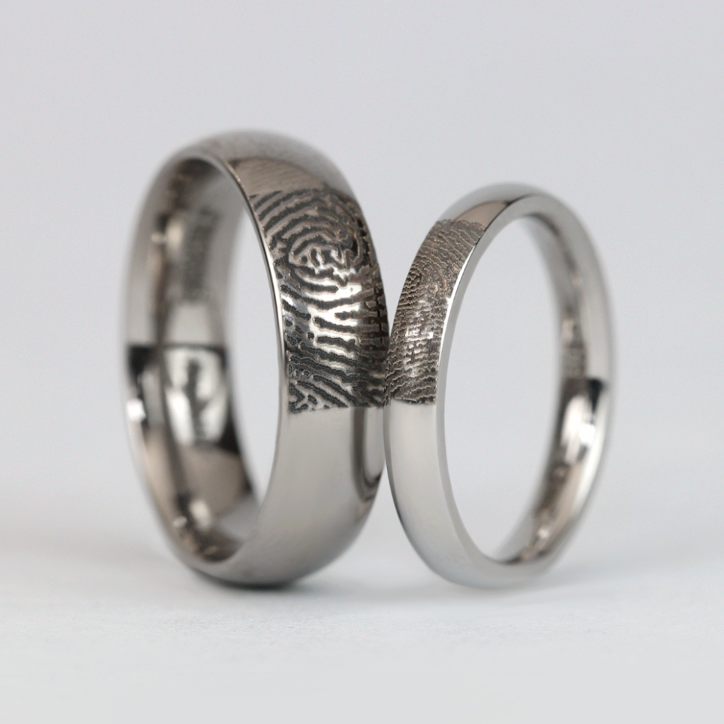 Personalised Fingerprint Ring - The Ruskin 2.0 Polished Stainless Steel Ring Stainless Steel Rings