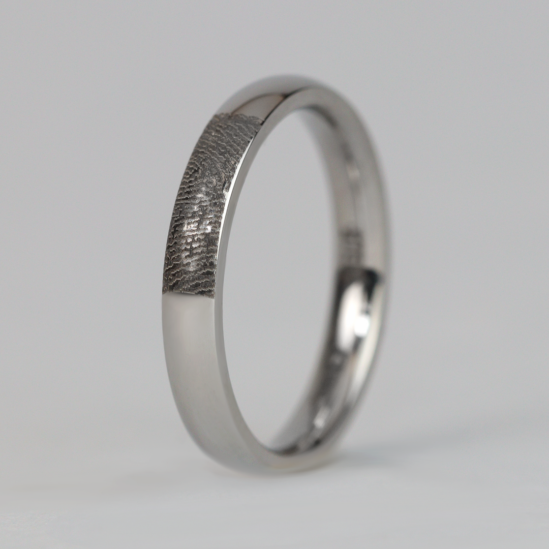 Slim Personalised Fingerprint Ring - The Ruskin 2.0 Polished Stainless Steel Ring Stainless Steel Rings