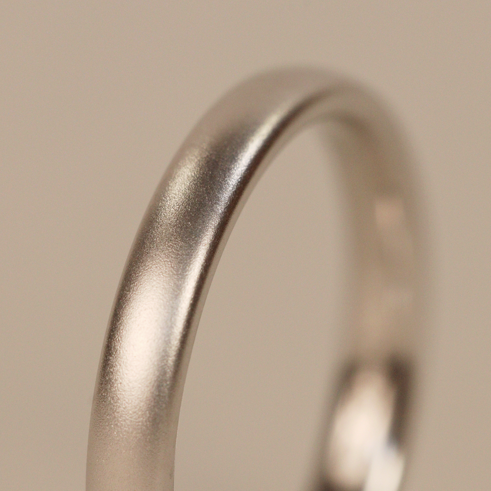 Gold or Platinum Slim Brushed Wedding Ring - The Winter Gardens - Made-to-Order Precious Metal Rings