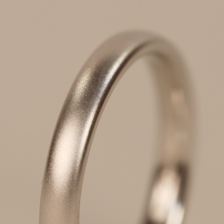 Slim Matt/Satin 9ct White Gold Wedding Ring - The Winter Gardens - Ready-to-Wear Precious Metal Rings