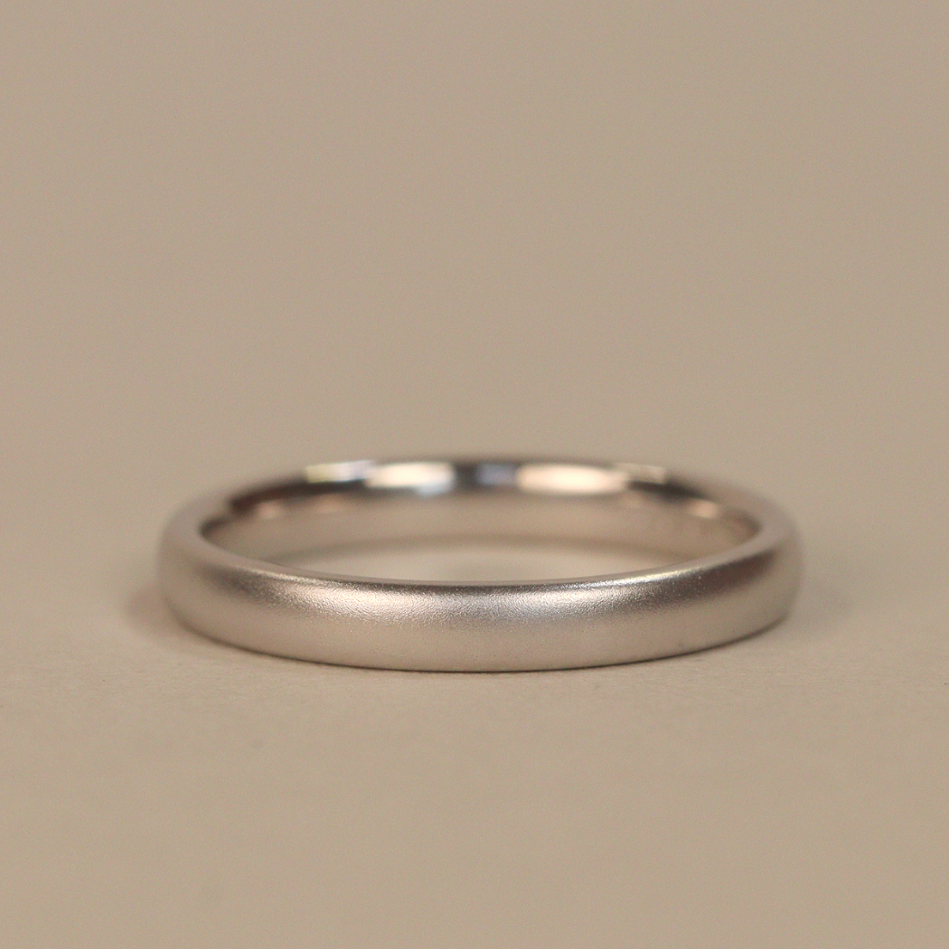 Slim Matt/Satin 9ct White Gold Wedding Ring - The Winter Gardens - Ready-to-Wear Precious Metal Rings