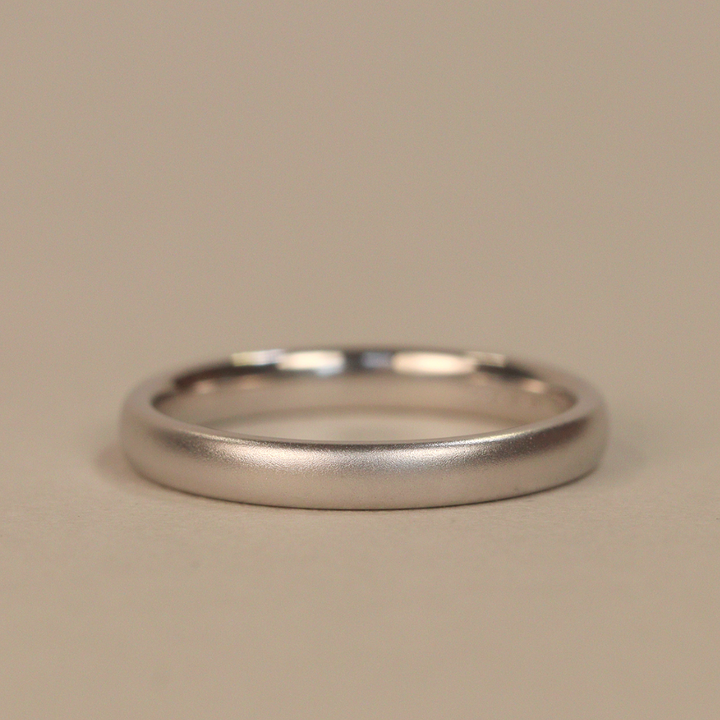 Slim Matt/Satin 9ct White Gold Wedding Ring - The Winter Gardens - Ready-to-Wear Precious Metal Rings