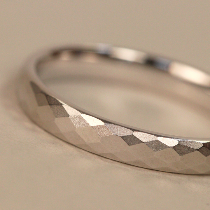 Slim Hammered Effect Precious Metal Wedding Ring - The Beauchief - Made-to-Order Stainless Steel Rings