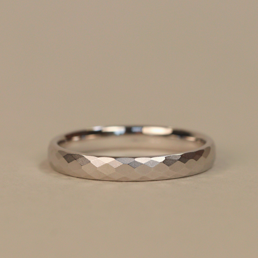 Slim Hammered Effect Precious Metal Wedding Ring - The Beauchief - Made-to-Order Stainless Steel Rings
