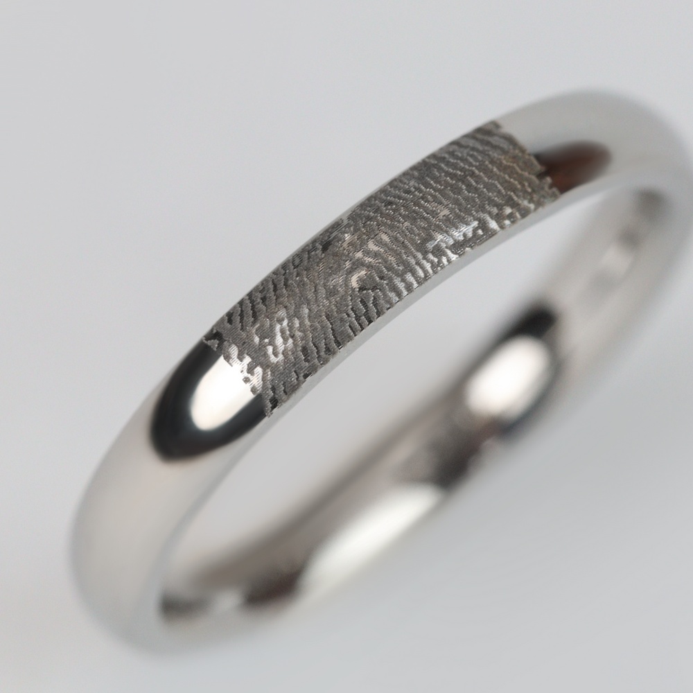 Slim Personalised Fingerprint Ring - The Ruskin 2.0 Polished Stainless Steel Ring Stainless Steel Rings