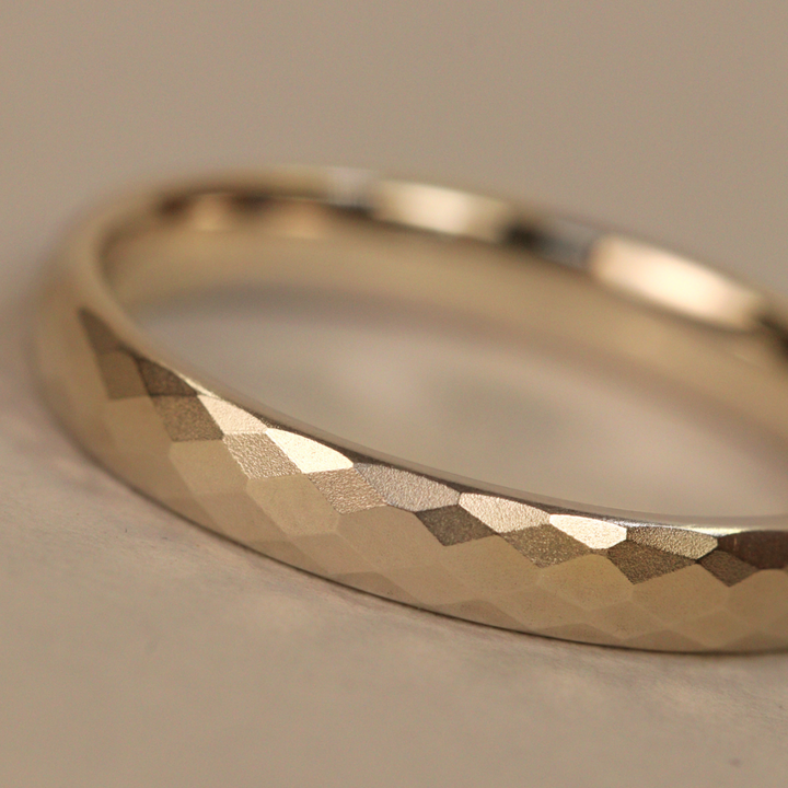 Slim Hammered Effect Precious Metal Wedding Ring - The Beauchief - Made-to-Order Stainless Steel Rings