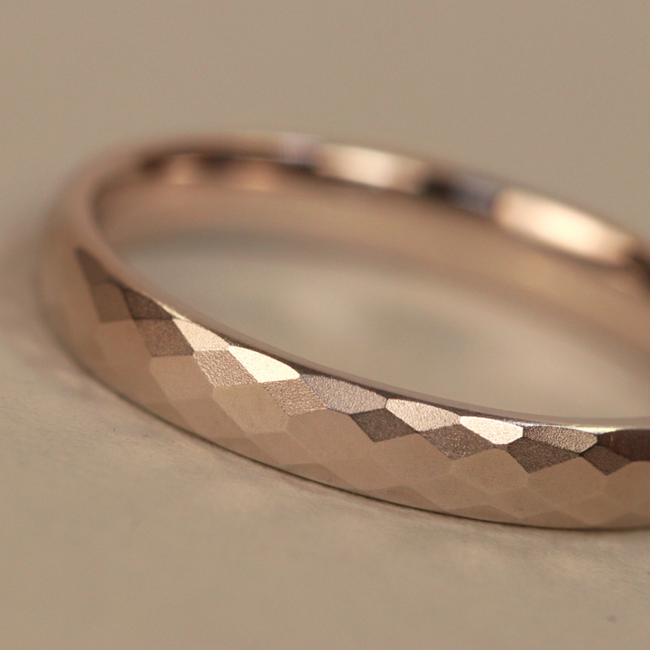 Slim Hammered Effect Precious Metal Wedding Ring - The Beauchief - Made-to-Order Stainless Steel Rings