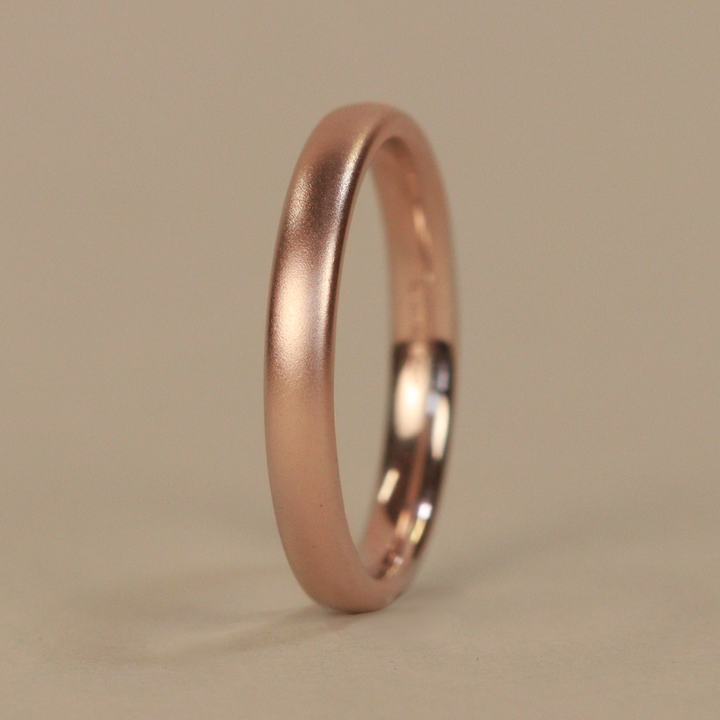 Slim Matt/Satin Precious Metal Wedding Ring - The Winter Gardens - Made-to-Order Precious Metal Rings