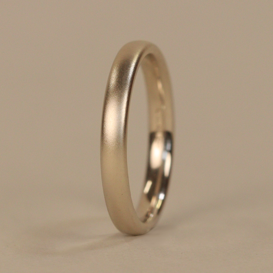 Slim Matt/Satin Precious Metal Wedding Ring - The Winter Gardens - Made-to-Order Precious Metal Rings