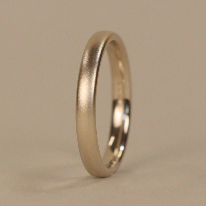Slim Matt/Satin Precious Metal Wedding Ring - The Winter Gardens - Made-to-Order Precious Metal Rings