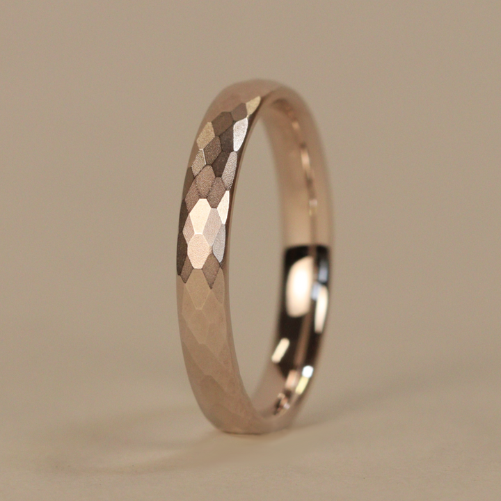 Slim Hammered Effect Precious Metal Wedding Ring - The Beauchief - Made-to-Order Stainless Steel Rings