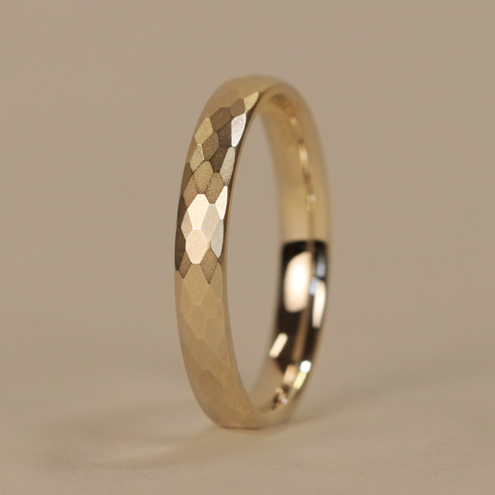 Slim Hammered Effect Precious Metal Wedding Ring - The Beauchief - Made-to-Order Stainless Steel Rings