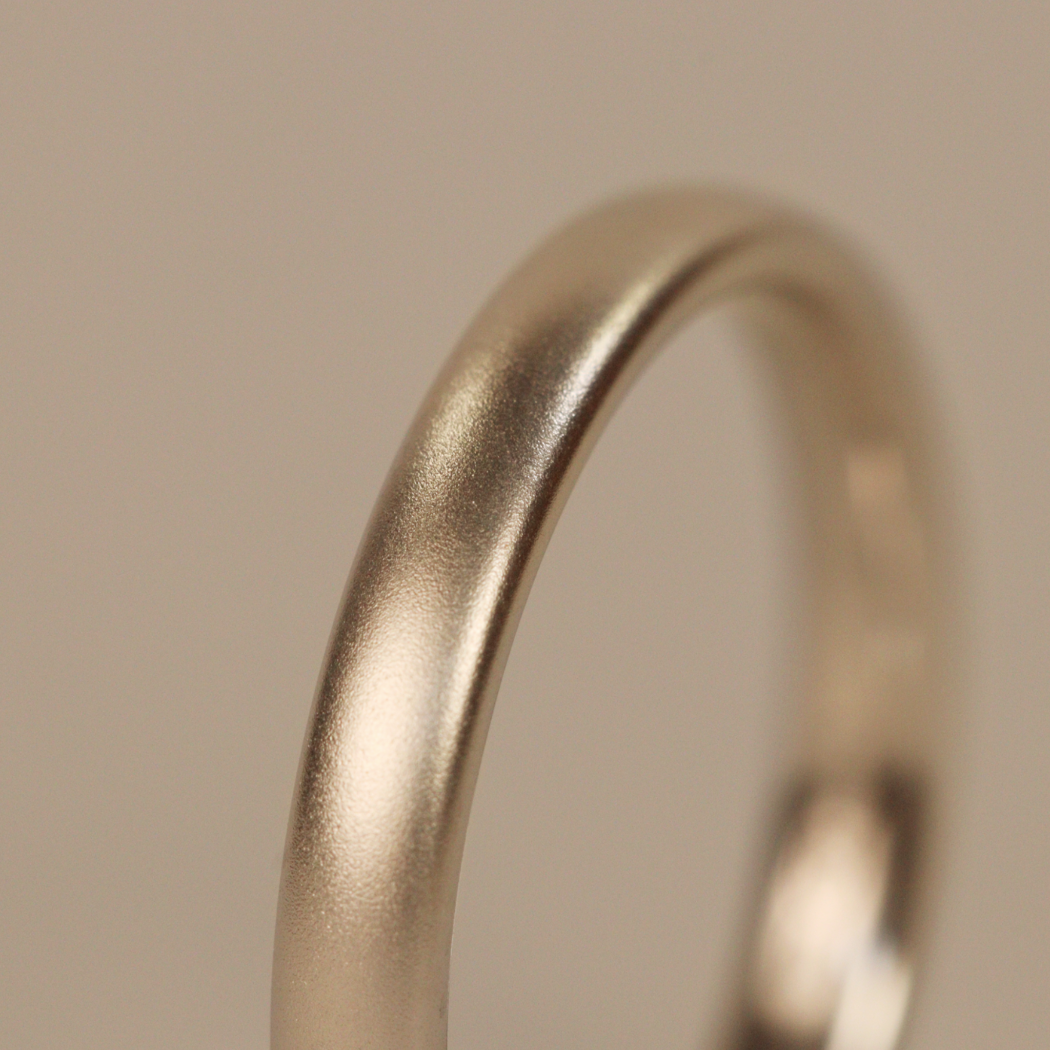 Slim Matt/Satin Precious Metal Wedding Ring - The Winter Gardens - Made-to-Order Precious Metal Rings