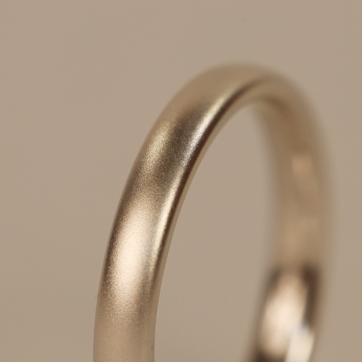 Slim Matt/Satin Precious Metal Wedding Ring - The Winter Gardens - Made-to-Order Precious Metal Rings