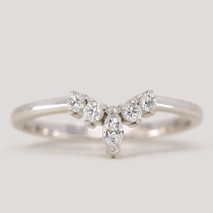 Winnie - Marquise Tiara Style Diamond Ring Petite - Made-To-Order Jessica Flinn Wedding Rings