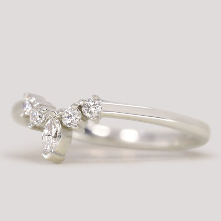Winnie - Marquise Tiara Style Diamond Ring Petite - Made-To-Order Jessica Flinn Wedding Rings