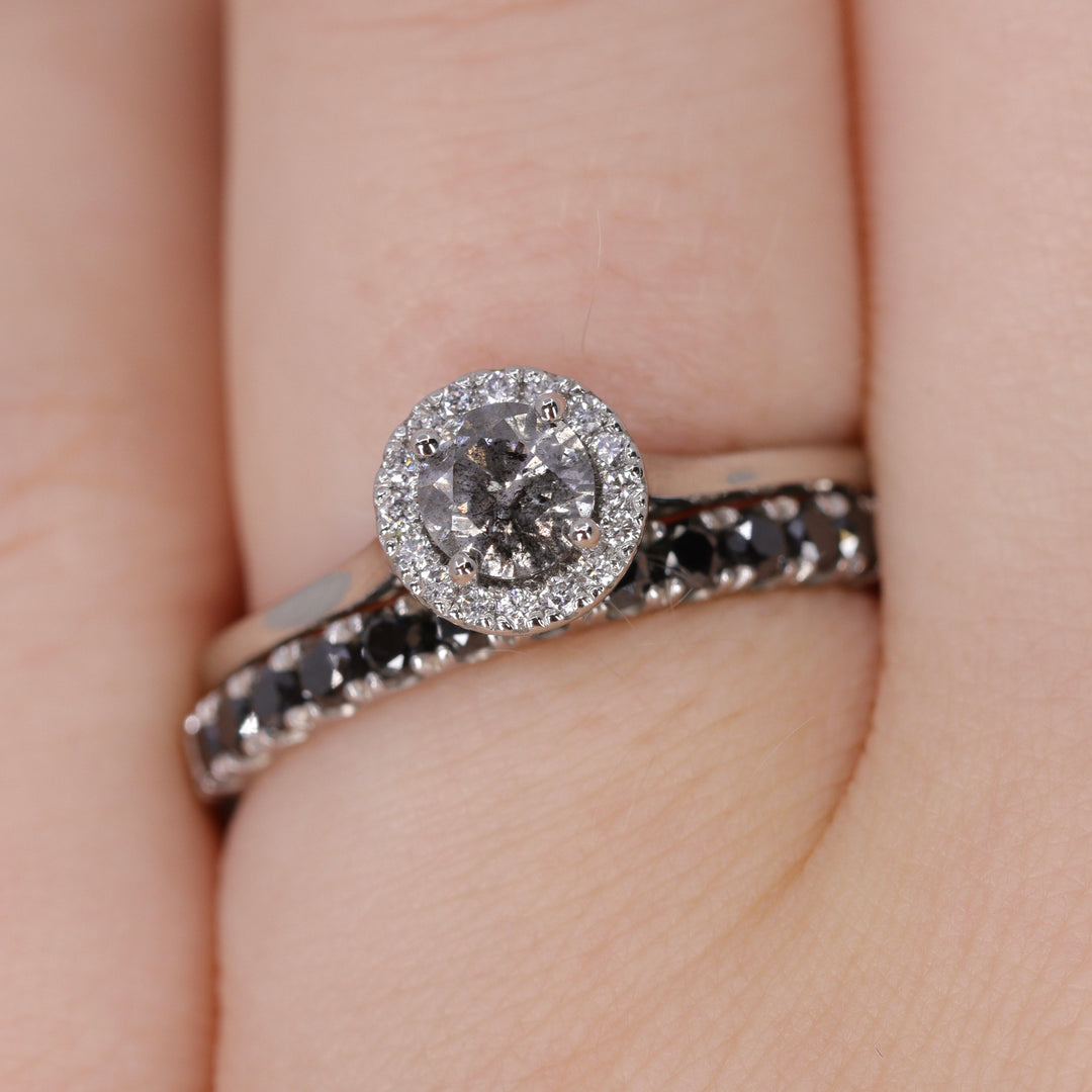 Wednesday - 2.0mm Black Diamond Set Half Eternity Ring - Made-to-Order Jessica Flinn Wedding Rings