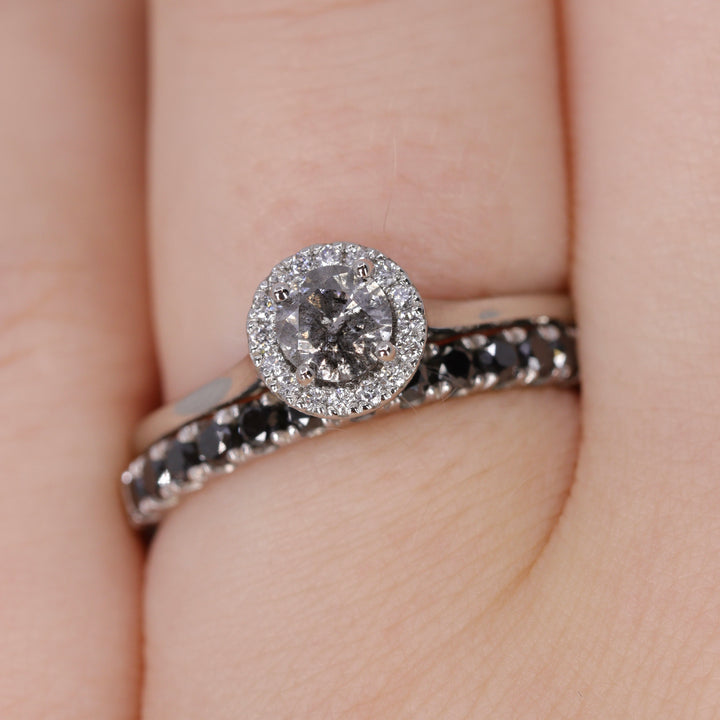 Wednesday - 2.0mm Black Diamond Set Half Eternity Ring - Made-to-Order Jessica Flinn Wedding Rings