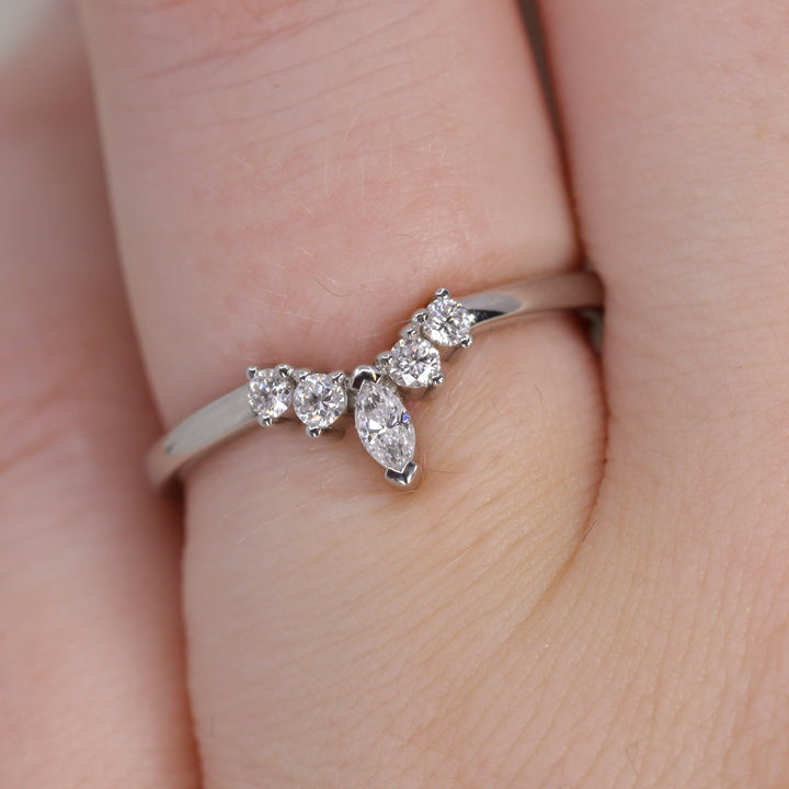 Winnie - Marquise Tiara Style Diamond Ring Petite - Made-To-Order Jessica Flinn Wedding Rings